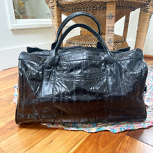 Load image into Gallery viewer, Black Eel Skin Duffle Bag
