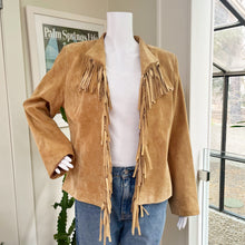 Load image into Gallery viewer, Tan Suede Fringe Jacket

