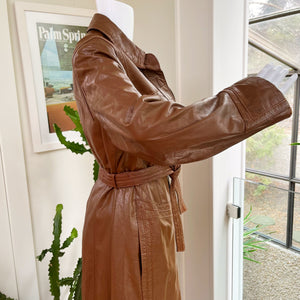 Suburban Heritage Brown Leather Trench