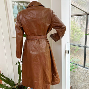 Suburban Heritage Brown Leather Trench
