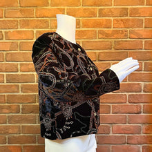 Load image into Gallery viewer, Alia Black Velvet Embellished Jacket
