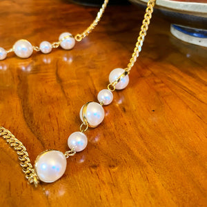 Pearl Ball Gold Chain Necklace
