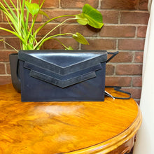 Load image into Gallery viewer, Navy Leather&amp;Suede Handbag
