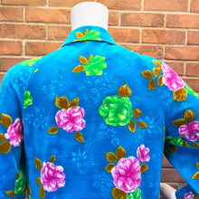 Load image into Gallery viewer, Turquoise Floral Velour Over Coat
