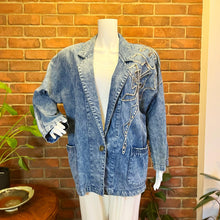 Load image into Gallery viewer, Gems&amp;Pearl Acid Wash Jacket
