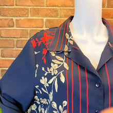 Load image into Gallery viewer, TanJay Navy Floral Blouse
