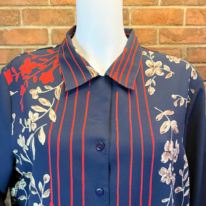 TanJay Navy Floral Blouse