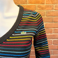 Load image into Gallery viewer, Lacoste V Neck Rainbow Sweater
