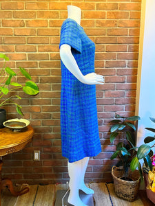 Blue Check Tweed Dress