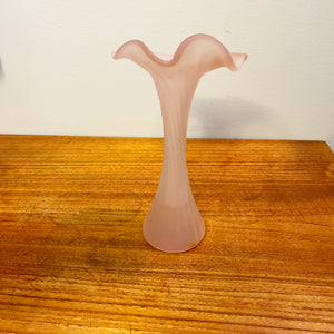 Pink Frosted Trumpet Lily Vase Tall