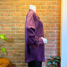 Load image into Gallery viewer, Fuzi Eggplant Silk Blouse
