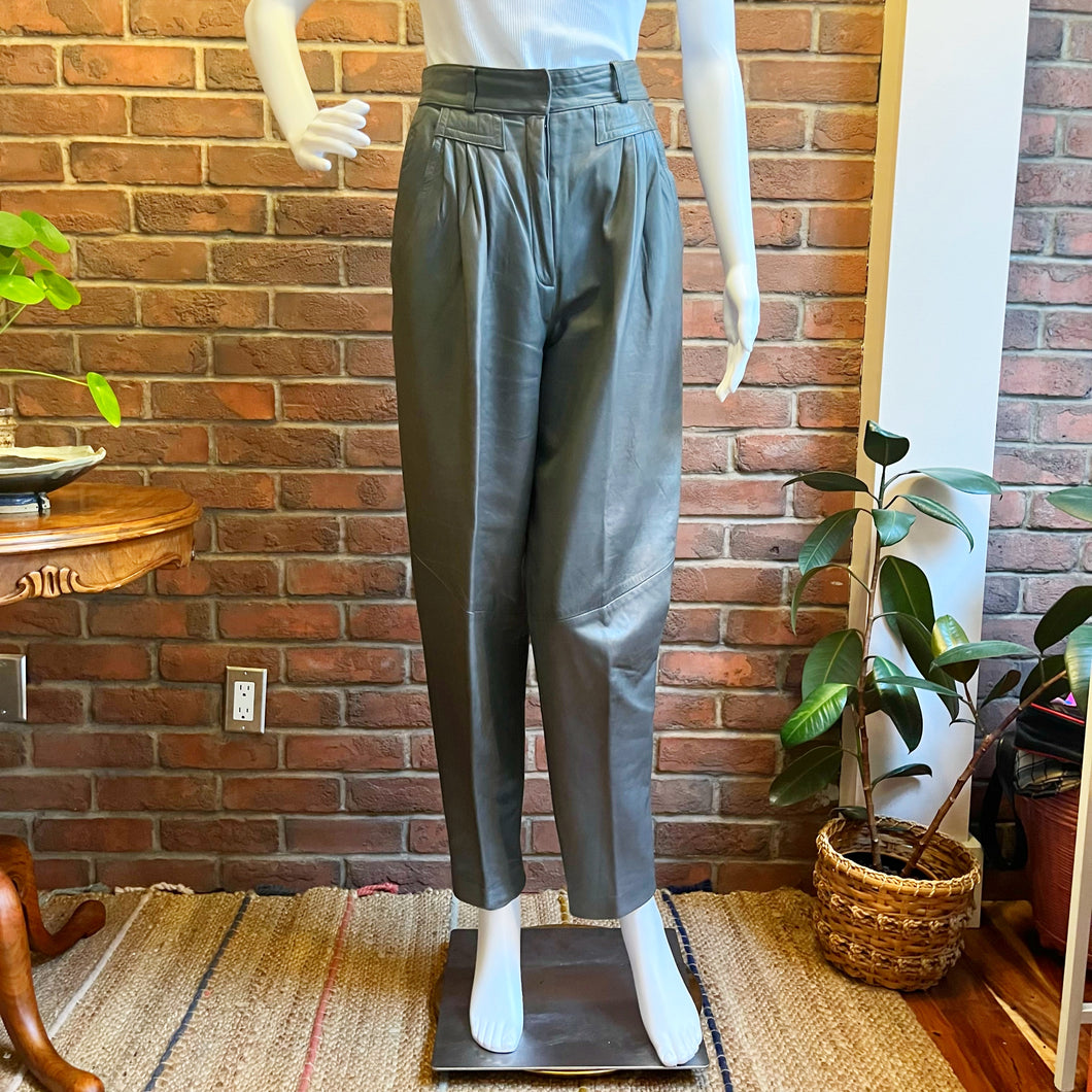 Debbie Shuchat Grey Leather Pant