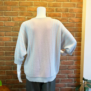 Grey&Pink Stripe V Knit