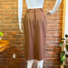 Load image into Gallery viewer, Simon Chang Brown Wool Pencil Skirt
