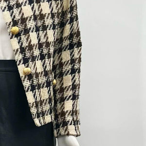 Devonshire Cream Houndstooth Skirt Suit