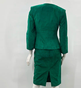 Danier Green Suede Skirt Suit