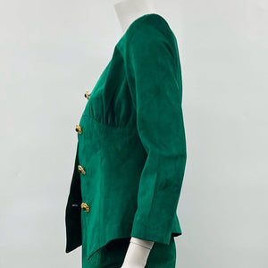 Danier Green Suede Skirt Suit